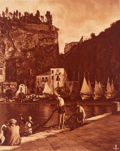 Rudolf Lehnert,Ernst Landrock : Sorrento - Il porto Cazzano  - Asta Fotografia: Under 1K - Associazione Nazionale - Case d'Asta italiane