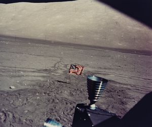 NASA - Apollo 17 View of United States flag on Moon