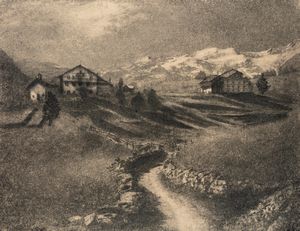 Domenico Riccardo Peretti Griva - Baite di Gressoney e il Monte Rosa