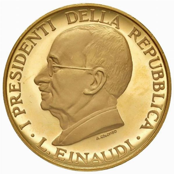 ITALIA. MEDAGLIA ORO 900 CHE COMMEMORA IL 20 ANNIVERSARIO DELLA REPUBBLICA (1946-1966) OPUS A. COLOMBO  - Asta AUREA - Associazione Nazionale - Case d'Asta italiane