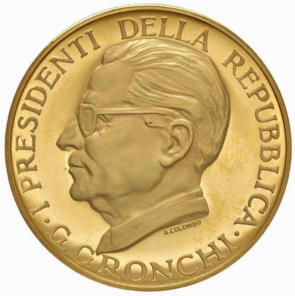 ITALIA. MEDAGLIA ORO 900 CHE COMMEMORA IL 20 ANNIVERSARIO DELLA REPUBBLICA (1946-1966) OPUS A. COLOMBO  - Asta AUREA - Associazione Nazionale - Case d'Asta italiane