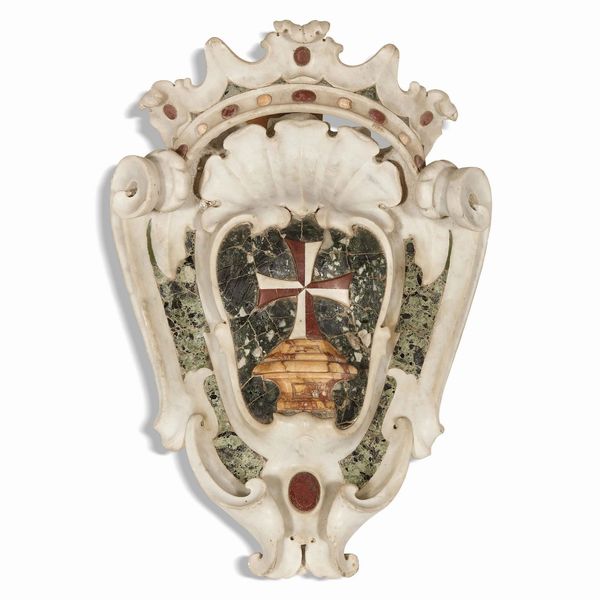 STEMMA CORONATO, ITALIA SETTENTRIONALE, INIZI SECOLO XVIII  - Asta MOBILI, MAIOLICHE E OGGETTI D'ARTE - Associazione Nazionale - Case d'Asta italiane