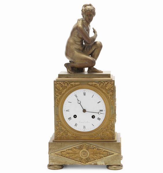 Orologio da camino in bronzo dorato, Vermand  Paris, XIX secolo  - Asta Antiquariato - Associazione Nazionale - Case d'Asta italiane