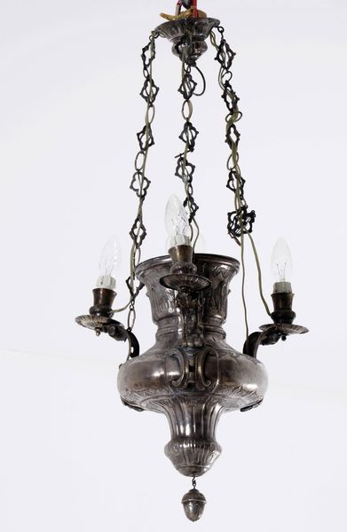 Coppia di lampade votive in metallo  - Asta Antiquariato - Associazione Nazionale - Case d'Asta italiane