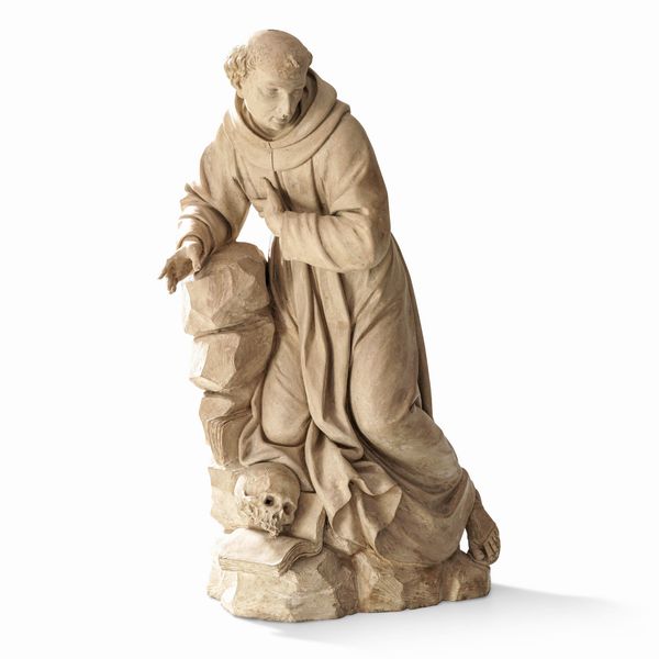 Arte barocca veneta del XVIII secolo La meditazione di Sant'Antonio da Padova  - Asta Scultura e Oggetti d'Arte - Associazione Nazionale - Case d'Asta italiane