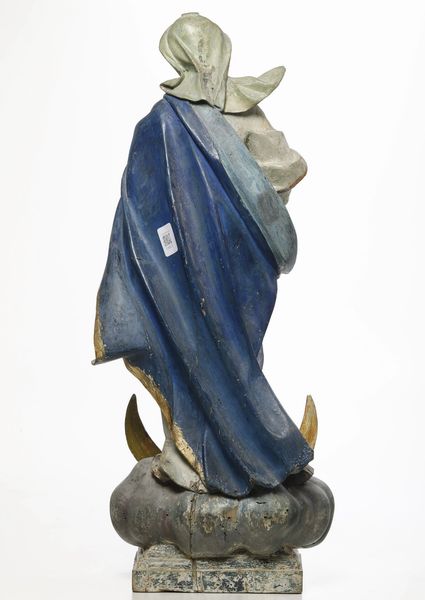 Arte barocca genovese del XVIII secolo Madonna assunta  - Asta Scultura e Oggetti d'Arte - Associazione Nazionale - Case d'Asta italiane