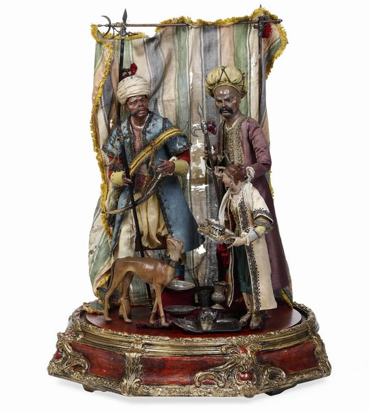 Gruppo di figure da presepe. Arte presepiale napoletana del XVIII secolo  - Asta Scultura e Oggetti d'Arte - Associazione Nazionale - Case d'Asta italiane