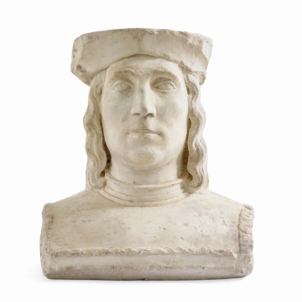 Scultore rinascimentale italiano del XVI secolo Ritratto virile, Cristoforo Colombo (?)  - Asta Scultura e Oggetti d'Arte - Associazione Nazionale - Case d'Asta italiane