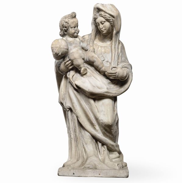 Arte rinascimentale italiana del XVI secolo Madonna con Bambino  - Asta Scultura e Oggetti d'Arte - Associazione Nazionale - Case d'Asta italiane