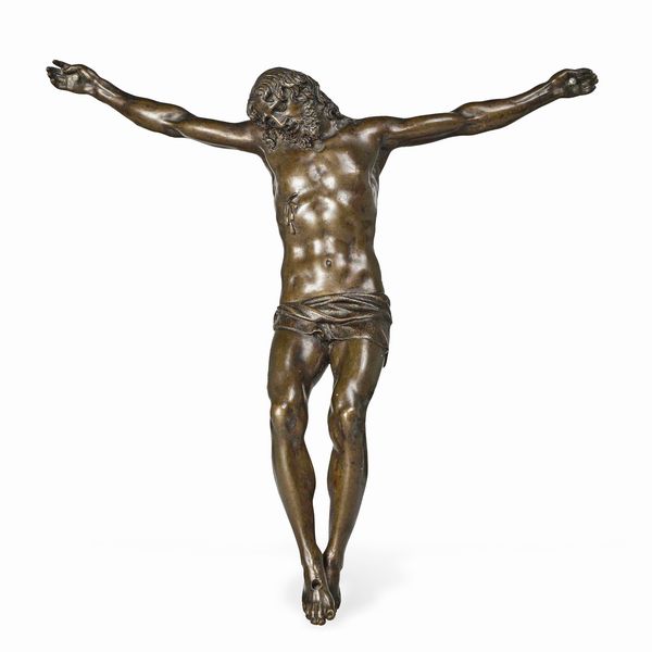 Fonditore tardo manierista, XVI-XVII secolo, prossimo a Giambologna (1529-1608) Importante Corpus Christi  - Asta Scultura e Oggetti d'Arte - Associazione Nazionale - Case d'Asta italiane