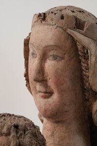 Scuola Umbra Abruzzese del XIV secolo Rara Madonna in trono con Bambino  - Asta Scultura e Oggetti d'Arte - Associazione Nazionale - Case d'Asta italiane