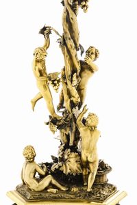 Monumentale candelabro a sei fiamme. Londra 1839, argentiere John Samuel Hunt  - Asta Argenti da Collezione | XX secolo - Associazione Nazionale - Case d'Asta italiane