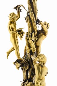 Monumentale candelabro a sei fiamme. Londra 1839, argentiere John Samuel Hunt  - Asta Argenti da Collezione | XX secolo - Associazione Nazionale - Case d'Asta italiane