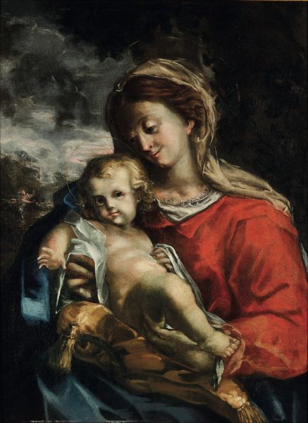 Scuola genovese del XVII secolo Madonna con Bambino  - Asta Dipinti Antichi - Associazione Nazionale - Case d'Asta italiane