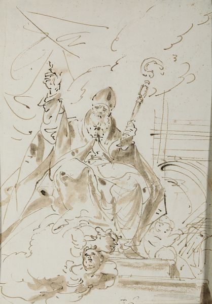 Giambattista Tiepolo : Sant'Ambrogio  - Asta Dipinti Antichi - Associazione Nazionale - Case d'Asta italiane