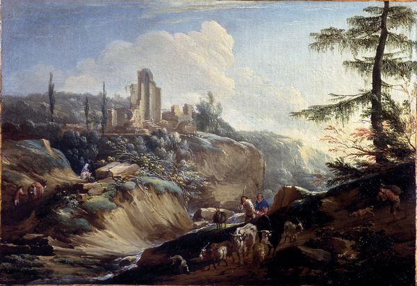 Philips Augustyn Immenraet : Paesaggio con pastori e rovine architettoniche sullo sfondo  - Asta Dipinti Antichi - Associazione Nazionale - Case d'Asta italiane