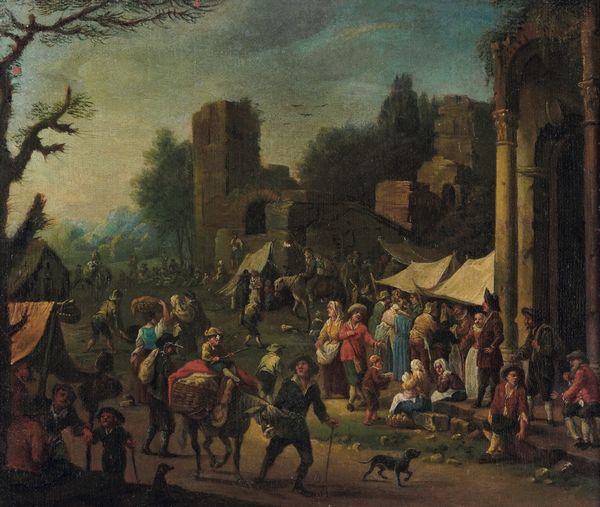 Adriaen Frans Boudewyns : Scena di mercato  - Asta Dipinti Antichi - Associazione Nazionale - Case d'Asta italiane