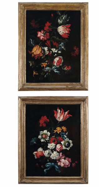 Abraham Brueghel : Composizioni con fiori  - Asta Dipinti Antichi - Associazione Nazionale - Case d'Asta italiane