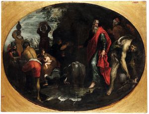 Giovanni Andrea Donducci detto il Mastelletta - Mos f scaturire l'acqua dalla roccia