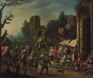 Adriaen Frans Boudewyns - Scena di mercato