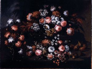 Felice Boselli - Natura morta di fiori all'aperto