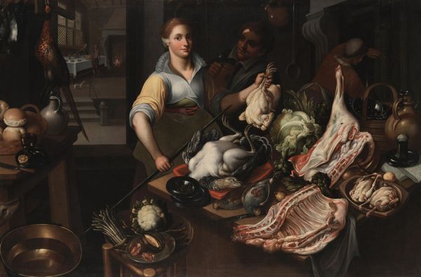 Scuola fiamminga del XVI secolo Interno di cucina con cuoca  - Asta Old Masters - Associazione Nazionale - Case d'Asta italiane