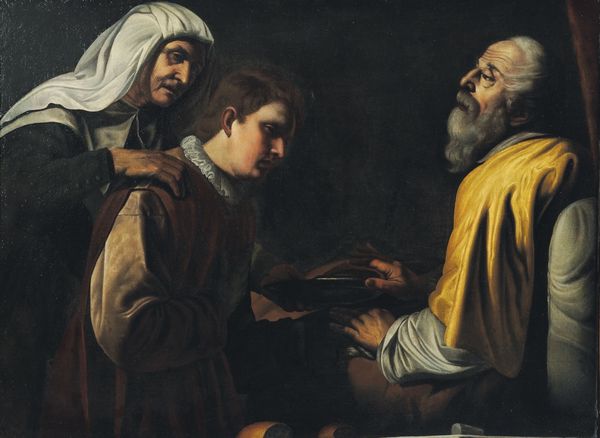 Giovanni Battista Caracciolo detto Battistello : Giacobbe e Rebecca ingannano Isacco  - Asta Old Masters - Associazione Nazionale - Case d'Asta italiane