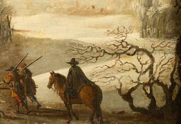 Sinibaldo Scorza : Paesaggio innevato con cacciatori  - Asta Old Masters - Associazione Nazionale - Case d'Asta italiane