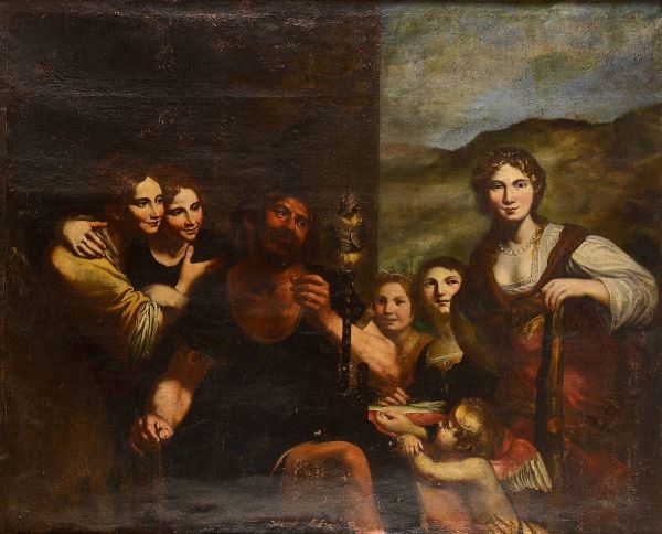 Giandomenico Cappellino : Ercole e Onfale  - Asta Old Masters - Associazione Nazionale - Case d'Asta italiane