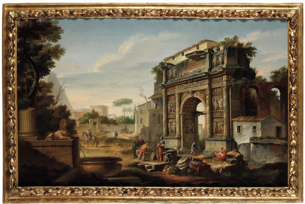 Giovanni Paolo Panini : Capriccio con rovine romane e figure di contadini  - Asta Old Masters - Associazione Nazionale - Case d'Asta italiane