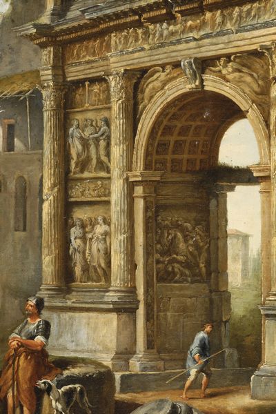 Giovanni Paolo Panini : Capriccio con rovine romane e figure di contadini  - Asta Old Masters - Associazione Nazionale - Case d'Asta italiane