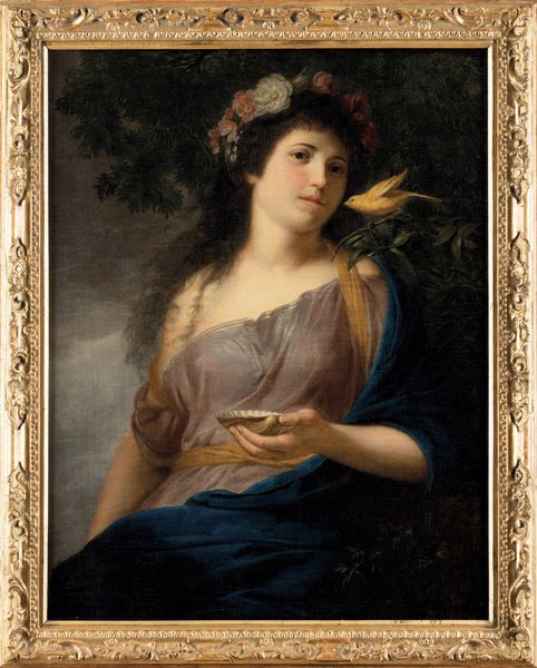 Maria Anna Catherina Angelika Kauffmann : Donna con corona di fiori e canarino  - Asta Old Masters - Associazione Nazionale - Case d'Asta italiane