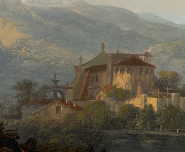 GIOVANNI MIGLIARA : Paesaggio con rovine e figure di popolani  - Asta Old Masters - Associazione Nazionale - Case d'Asta italiane