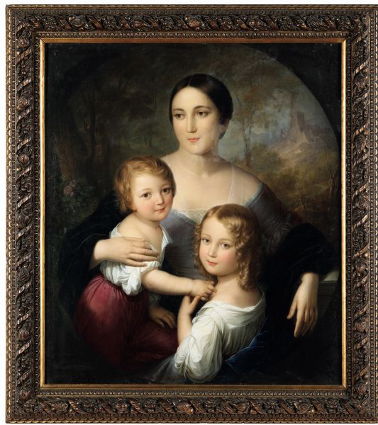 Natale Schiavoni<br>Felice Schiavoni : Ritratto della Marchesa Carcano con i figli  - Asta Old Masters - Associazione Nazionale - Case d'Asta italiane