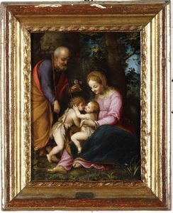 Aurelio Luini : Sacra Famiglia con San Giovannino  - Asta Old Masters - Associazione Nazionale - Case d'Asta italiane