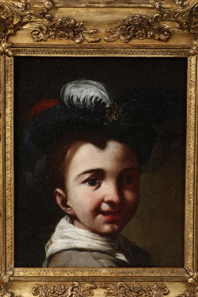 Antonio Mercurio Amorosi : Ritratto di bambino con cappello piumato  - Asta Orologi da Polso - Associazione Nazionale - Case d'Asta italiane