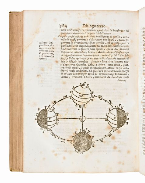 [Astronomia] Galilei, Galileo : Dialogo... dove nei congressi di quattro giornate si discorre sopra i due massimi sistemi del mondo Tolemaico e Copernicano.. Seconda impressione accresciuta di una Lettera dello stesso... In Fiorenza [Napoli, ca. 1710]  - Asta Libri Rari & Manoscritti del XVI Secolo - Associazione Nazionale - Case d'Asta italiane