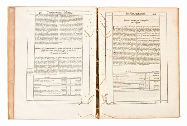 [Geometria/Matematica] Cavalieri Bonaventura :  “ Trigonometria plana, et spherica, linearis, & logarithmica.”  Editore:   Bononiae, Typ. haeredis Victorij Benatij, 1643., Bologna, 1643  - Asta Libri Rari & Manoscritti del XVI Secolo - Associazione Nazionale - Case d'Asta italiane