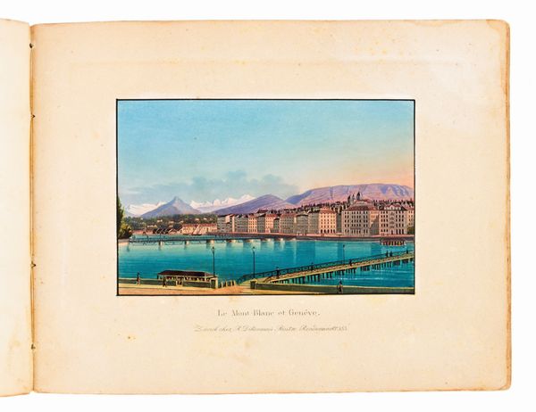 [Album] Souvenir du Lac de Genève et ses environs. Zurich, R. Dikenmann peintre. 13 acquetinte [1850 ca.]  - Asta Libri Rari & Manoscritti del XVI Secolo - Associazione Nazionale - Case d'Asta italiane