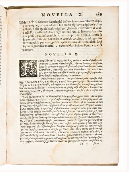 Boccaccio, Giovanni : Il Decameron... & alla sua vera lezione ridotta dal Cavalier Lionardo Salviati... Venezia, Pietro Maria Bertano 1638  - Asta Libri Rari & Manoscritti del XVI Secolo - Associazione Nazionale - Case d'Asta italiane