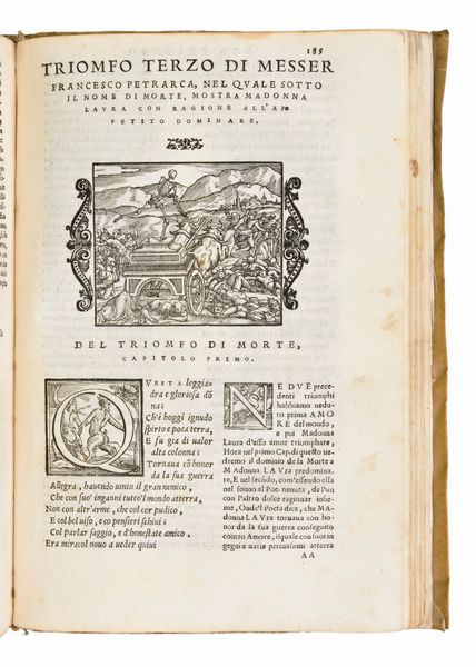 Il Petrarcha con l'espositione d'Alessandro Vellutello... In Vinegia : appresso Gabriel Giolito de Ferrari e fratelli, 1552.  - Asta Libri Rari & Manoscritti del XVI Secolo - Associazione Nazionale - Case d'Asta italiane