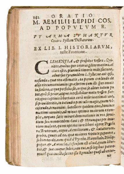 [Classici latini] Manuzio, Aldo / Sallustio, Crispo : C. Sallustii Crispi Coniuratio Catilinae et bellum Iugurthinum. Fragmenta Eiusdem Historiarum..  in Venezia il 1625 per Petrum Milicum  - Asta Libri Rari & Manoscritti del XVI Secolo - Associazione Nazionale - Case d'Asta italiane