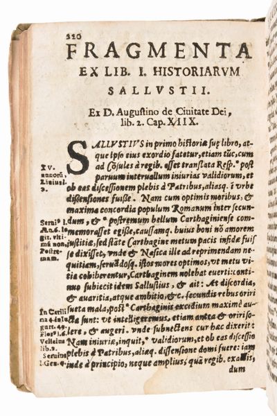 [Classici latini] Manuzio, Aldo / Sallustio, Crispo : C. Sallustii Crispi Coniuratio Catilinae et bellum Iugurthinum. Fragmenta Eiusdem Historiarum..  in Venezia il 1625 per Petrum Milicum  - Asta Libri Rari & Manoscritti del XVI Secolo - Associazione Nazionale - Case d'Asta italiane