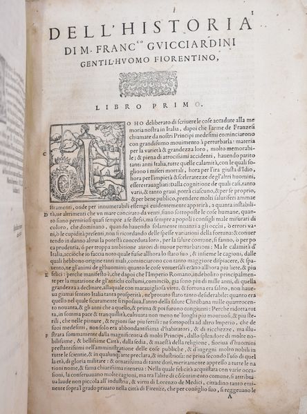 Guicciardini, Francesco : LA HISTORIA DI ITALIA DI M. FRANCESCO GUICCIARDINI GENTIL'HUOMO FIORENTINO … In Fiorenza, 1561, appresso Lorenzo Torrentino impressor ducale.  - Asta Libri Rari & Manoscritti del XVI Secolo - Associazione Nazionale - Case d'Asta italiane