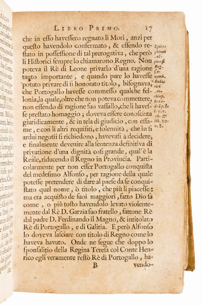 Giovanni Battista Birago :  Historia del Regno di Portogallo  Editore:  Amsterdam  Appresso Niculau van Ravesteyn, 1647  - Asta Libri Rari & Manoscritti del XVI Secolo - Associazione Nazionale - Case d'Asta italiane