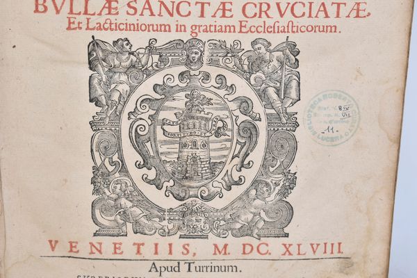 Trullench, Juan Gil IOANNIS AEGIDII TRULLENCH ... PRAXIS SACRAMENTORUM ... CUI IN HAC PRIMA VENETA EDITIONE ADIECTA EST EIUSDEM AUCTORIS EXPOSITIO BULLAE SANCTAE CRUCIATAE ET LACTICINIORUMIN GRATIAM ECCLESISTICORUM … / EXPOSITIO BULLAE SANCTAE CRUCIATAE ET LACTICINIORUMIN GRATIAM ECCLESISTICORUM ... Venetiis, 1648, apud Turrinum.  - Asta Libri Rari & Manoscritti del XVI Secolo - Associazione Nazionale - Case d'Asta italiane