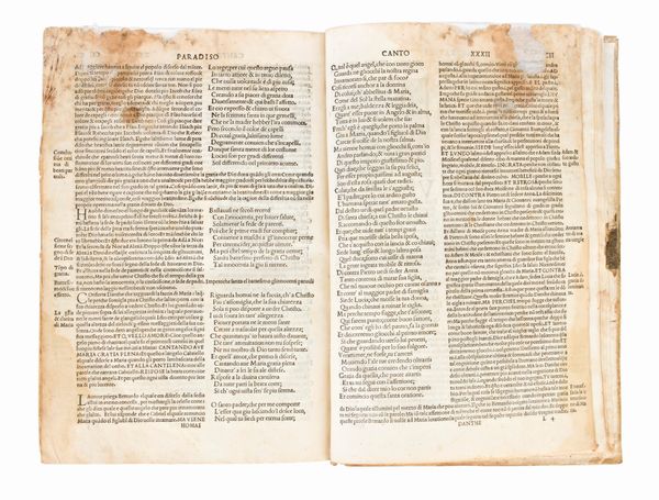 [Divina Commedia] Alighieri, Dante : Comedia di Danthe Alighieri poeta divino: con l'espositione di Christophoro landino: nuouamente impressa... 1529  - Asta Libri Rari & Manoscritti del XVI Secolo - Associazione Nazionale - Case d'Asta italiane