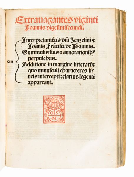 [Diritto canonico] Sextus decretalium liber a Bonifacio octavo in Concilio Lugdunensi editus... Venetijs, per heredes Octauiani Scoti sociosque, 1525  - Asta Libri Rari & Manoscritti del XVI Secolo - Associazione Nazionale - Case d'Asta italiane