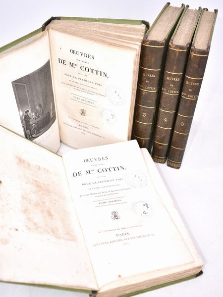 Cottin, Sophie OEUVRES COMPLÈTES DE MME COTTIN [TEXTE IMPRIMÉ], PUBLIÉES POUR LA PREMIÈRE FOIS EN UN SEUL CORPS D'OUVRAGE, AVEC UNE NOTICE SUR LA VIE ET LES ÉCRITS DE L'AUTEUR… Paris, 1817, Foucault.  - Asta Libri Rari & Manoscritti del XVI Secolo - Associazione Nazionale - Case d'Asta italiane