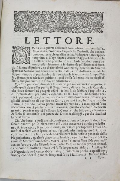 Peri, Giovanni Domenico: IL NEGOTIANTE DIVISO IN QUATTRO PARTI, PARTE I-IV. AGGIUNTOVI IN QUESTA EDITIONE IL SECRETARIO DI BANCO DI MATTIA CRAMERO. Venetia, 1697, presso Gio. Giacomo Hertz.  - Asta Libri Rari & Manoscritti del XVI Secolo - Associazione Nazionale - Case d'Asta italiane